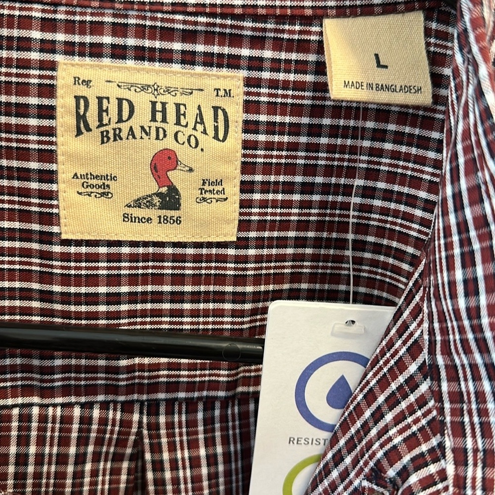 RedHead Casual Red Button Down Shirt - Picture 2 of 3